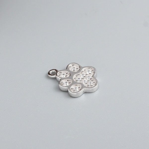 925 Sterling Silver Cute Dog Paw Charm