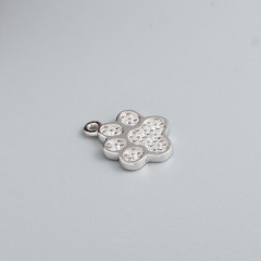 925 Sterling Silver Cute Dog Paw Charm