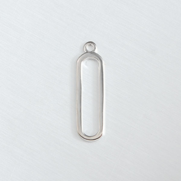 925 Sterling Silver Long Oval Ring Dangle Charm