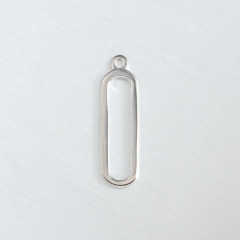 925 Sterling Silver Long Oval Ring Dangle Charm