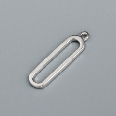 925 Sterling Silver Long Oval Ring Dangle Charm