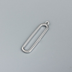 925 Sterling Silver Long Oval Ring Charm