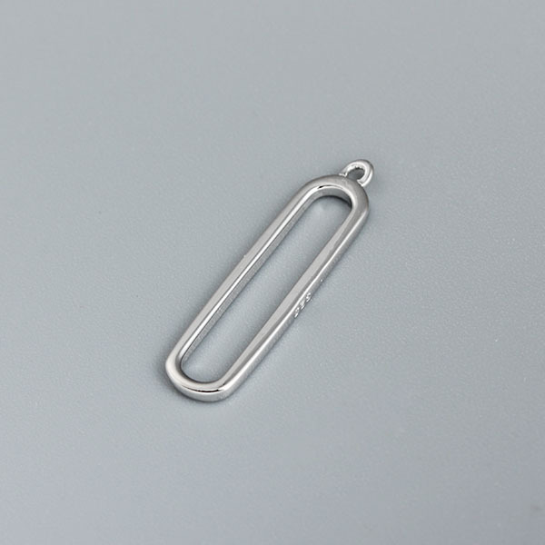 925 Sterling Silver Long Oval Ring Charm