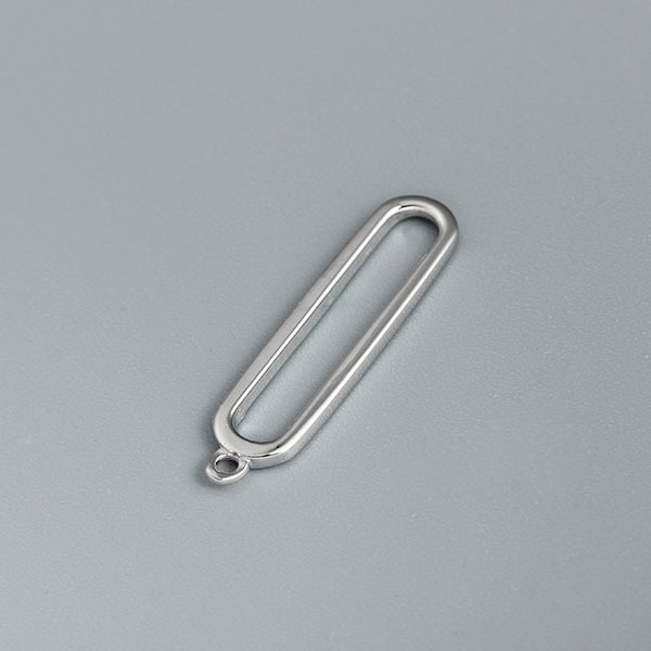 925 Sterling Silver Long Oval Ring Charm