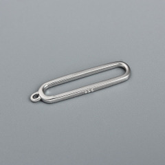 925 Sterling Silver Long Oval Ring Charm