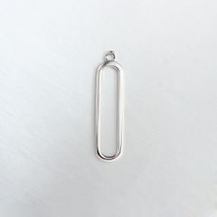925 Sterling Silver Long Oval Ring Charm