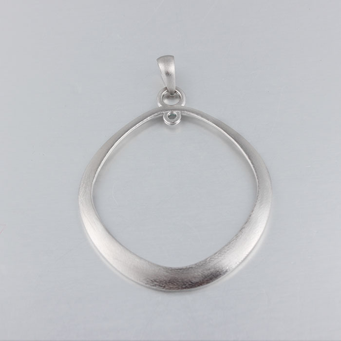 925 Sterling Silver Big Round Ring Pendant With Bail