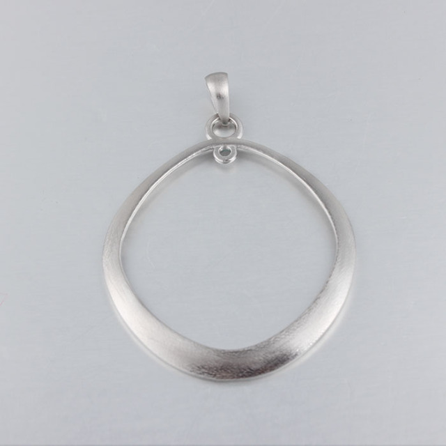 925 Sterling Silver Big Round Ring Pendant With Bail