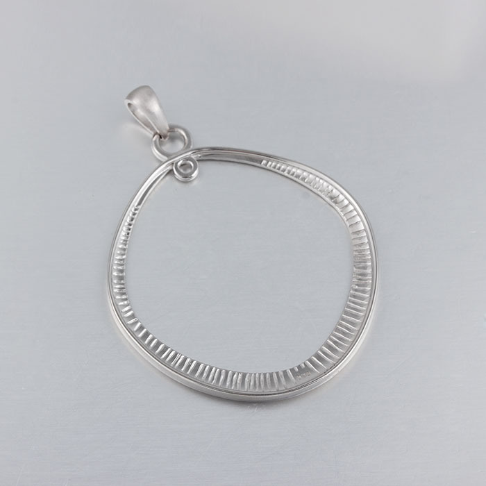 925 Sterling Silver Big Round Ring Pendant With Bail