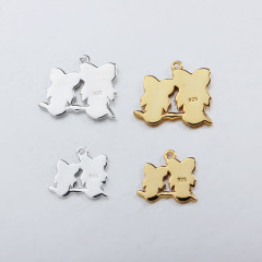 925 Sterling Silver Owl Shape Charm