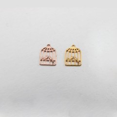 925 Sterling Silver Bird Cage Charm -Smaller Size