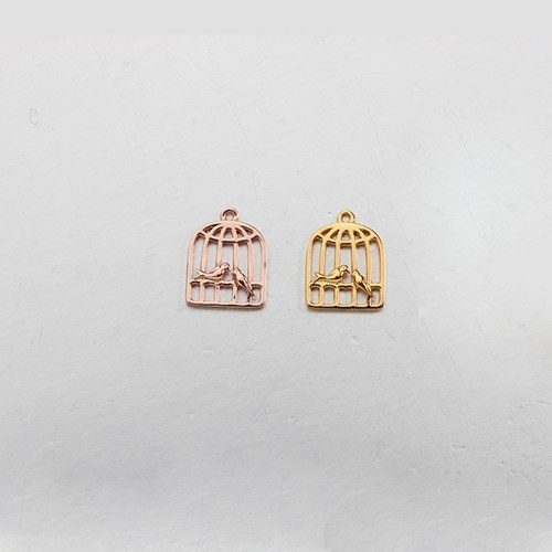 925 Sterling Silver Bird Cage Charm -Smaller Size