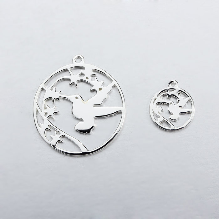 925 Sterling Silver Peace Pigeon Charm