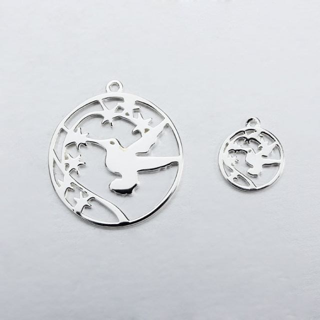 925 Sterling Silver Peace Pigeon Charm
