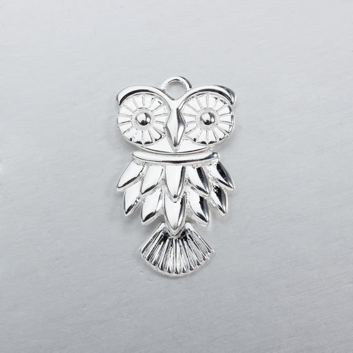 925 Sterling Silver Flexible Owl Charm
