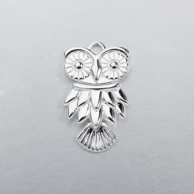 925 Sterling Silver Flexible Owl Charm