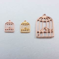 925 Sterling Silver Bird Cage Charm -Bigger Size