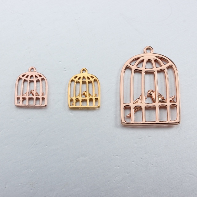 925 Sterling Silver Bird Cage Charm -Bigger Size