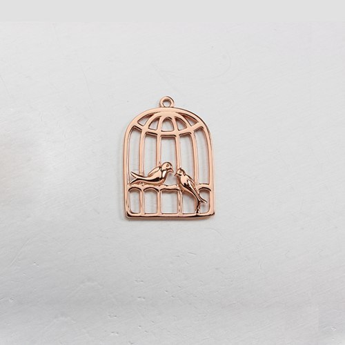 925 Sterling Silver Bird Cage Charm -Bigger Size
