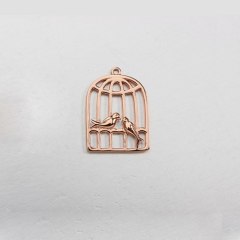925 Sterling Silver Bird Cage Charm -Bigger Size