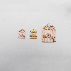 925 Sterling Silver Bird Cage Charm -Bigger Size