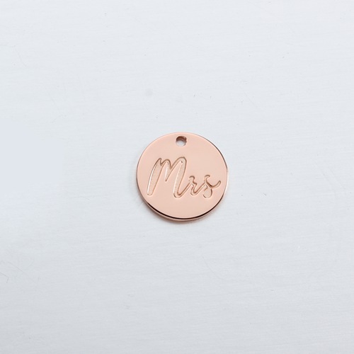 925 Sterling Silver Letter Mrs Coin Charm