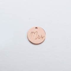925 Sterling Silver Letter Mrs Coin Charm