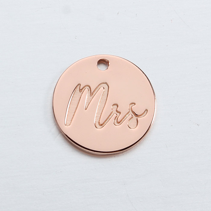 925 Sterling Silver Letter Mrs Coin Charm