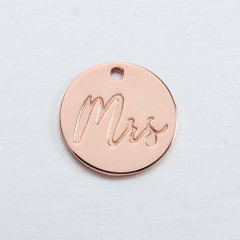 925 Sterling Silver Letter Mrs Coin Charm