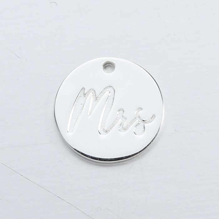 925 Sterling Silver Letter Mrs Coin Charm