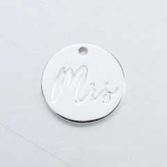 925 Sterling Silver Letter Mrs Coin Charm