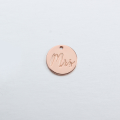 925 Sterling Silver Letter Mrs Coin Charm