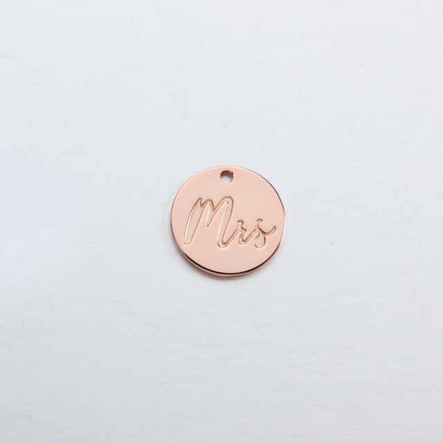 925 Sterling Silver Letter Mrs Coin Charm