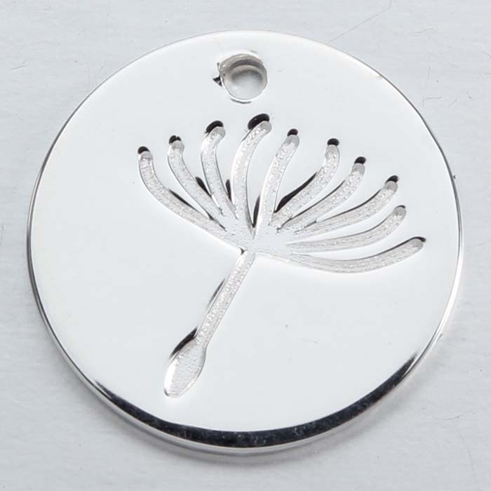 925 Sterling Silver Dandelion Coin Charm
