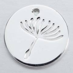 925 Sterling Silver Dandelion Coin Charm