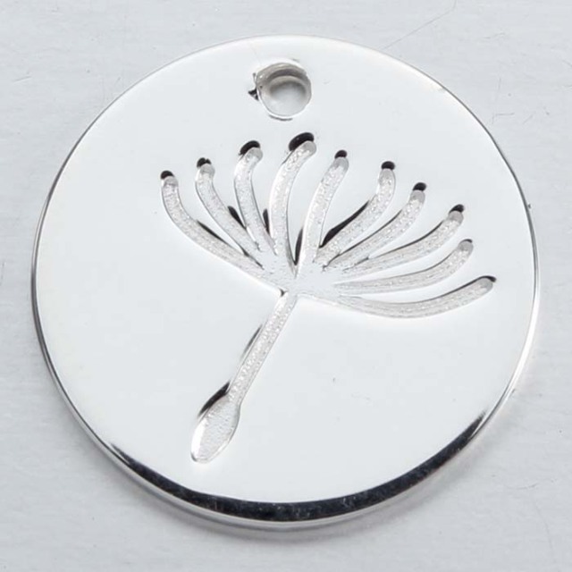 925 Sterling Silver Dandelion Coin Charm