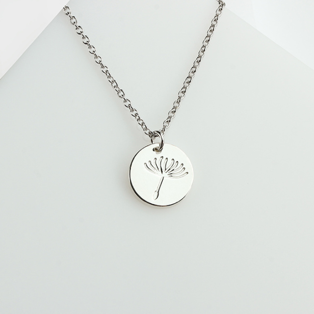 925 Sterling Silver Dandelion Coin Charm