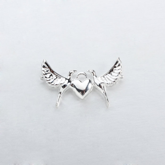 925 Sterling Silver Bird Heart Peace Diy Jewelry Charm