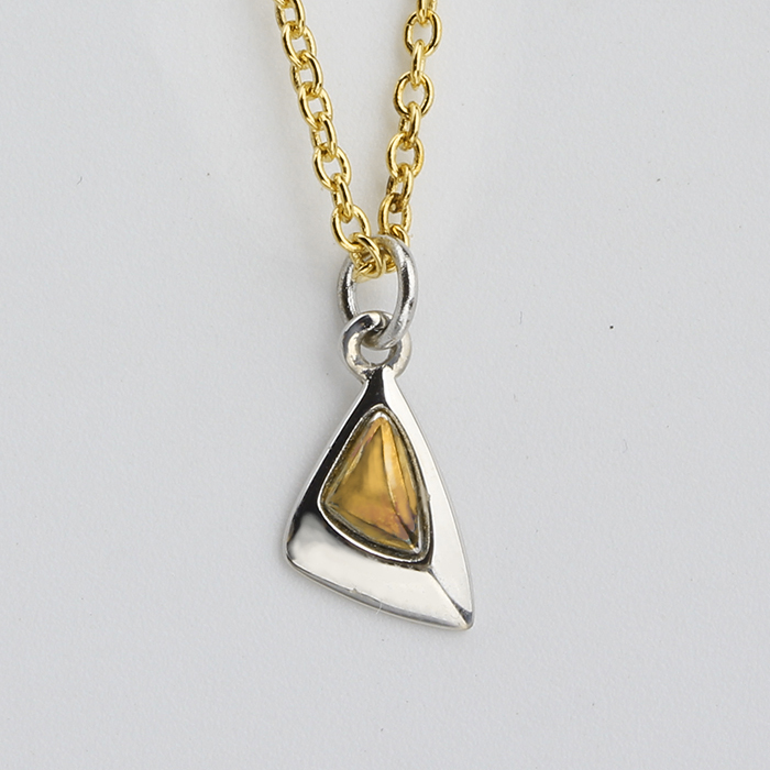 Two-Tone 925 Sterling Silver Triangle Charms