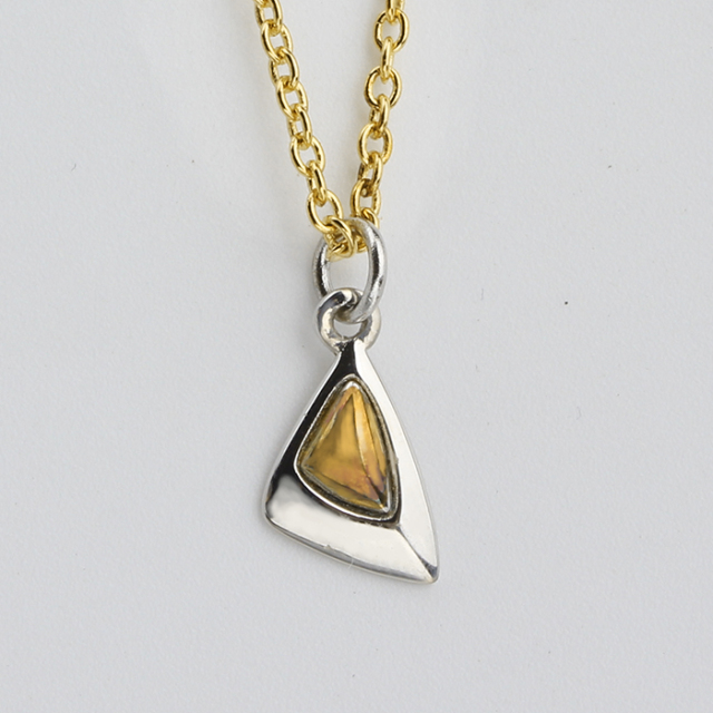 Two-Tone 925 Sterling Silver Triangle Charms