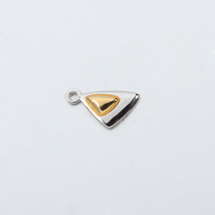 Two-Tone 925 Sterling Silver Triangle Charms