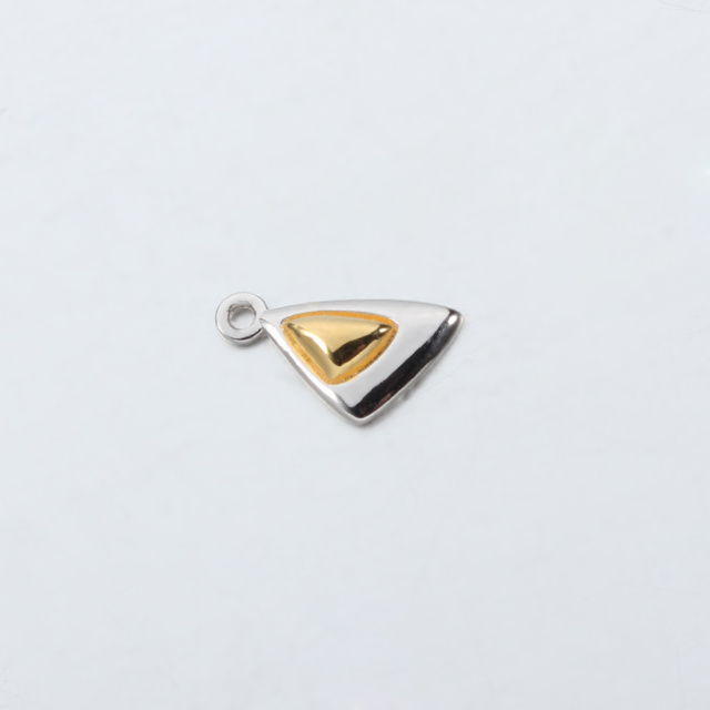 Two-Tone 925 Sterling Silver Triangle Charms