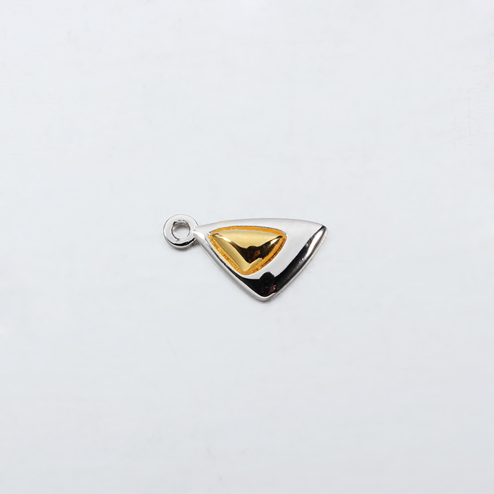 Two-Tone 925 Sterling Silver Triangle Charms