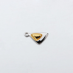 Two-Tone 925 Sterling Silver Triangle Charms