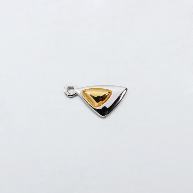 Two-Tone 925 Sterling Silver Triangle Charms