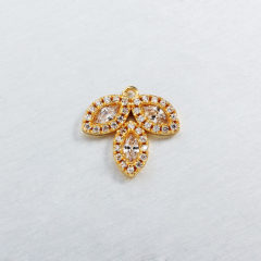 925 Sterling Silver Cubic Zirconia Leaf Charms