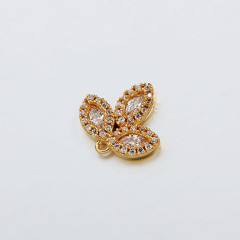 925 Sterling Silver Cubic Zirconia Leaf Charms