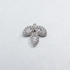 925 Sterling Silver Cubic Zirconia Leaf Charms