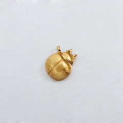 925 Sterling Silver Brushed Ladybug Charms