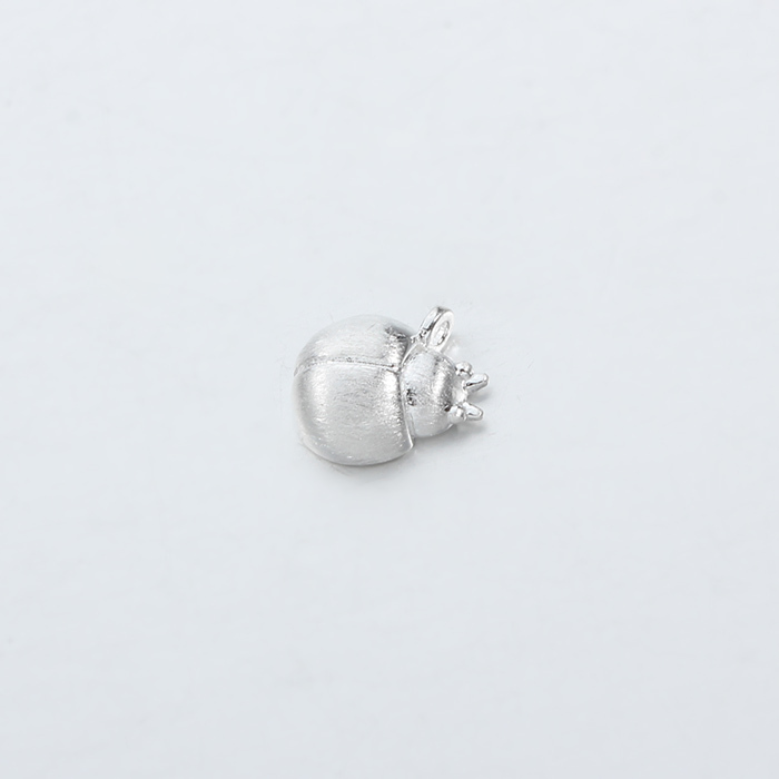 925 Sterling Silver Brushed Ladybug Charms